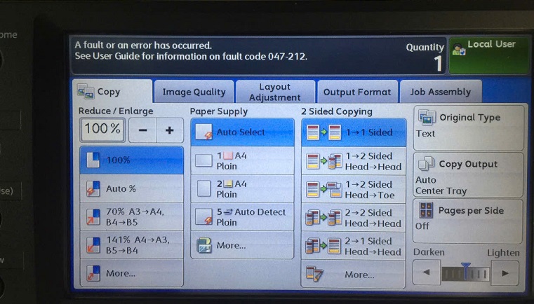 047-212 xerox error